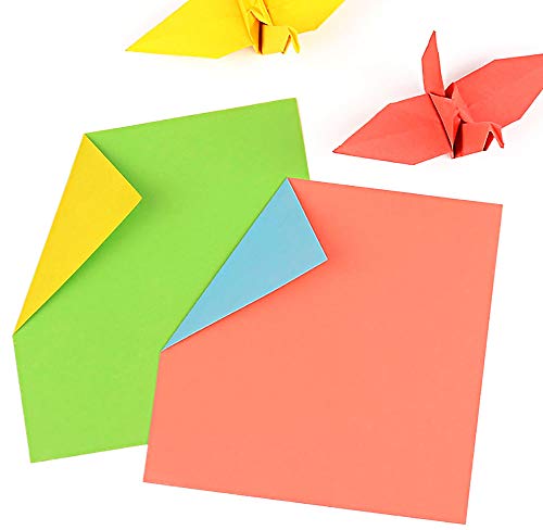 GLOBALDREAM Papel de Origami, 200 Hojas Origami Papel 15x15 Papiroflexia Doble Cara de Papel para Decoracion de Fiesta de Inicio de Juguete de Los Ninos