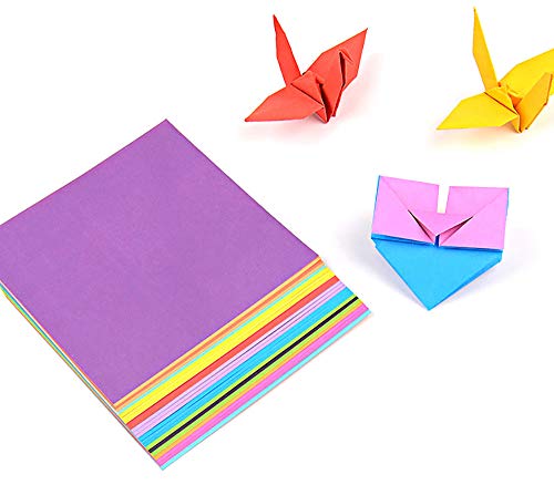 GLOBALDREAM Papel de Origami, 200 Hojas Origami Papel 15x15 Papiroflexia Doble Cara de Papel para Decoracion de Fiesta de Inicio de Juguete de Los Ninos