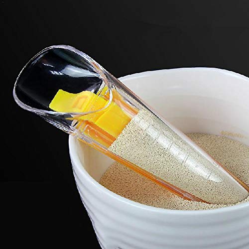 globalqi Vasos de medición para Hornear para levadura de Pan y líquidos, levadura Seca de plástico Vaso de medición Especial con Clip de Sellado para Cocina casera - 5.3 Pulgadas