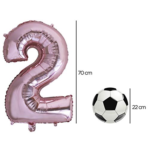 Globo numero 26 o 62 Oro Rosa. Globos Foil Gigante números 2 6 fiestas cumpleaños decoración fiesta aniversario boda tamaño grande 70 cm con accesorio para inflar aire o helio (26/62 Oro Rosa)