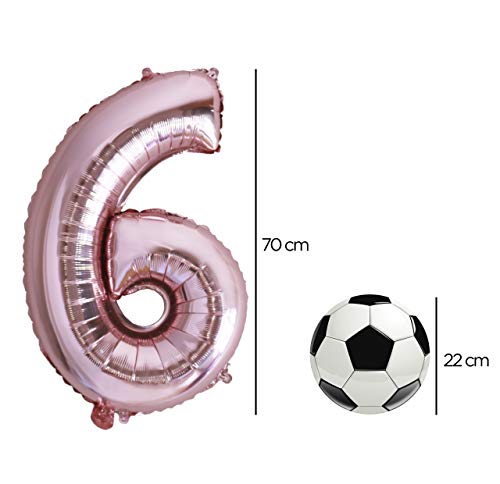Globo numero 26 o 62 Oro Rosa. Globos Foil Gigante números 2 6 fiestas cumpleaños decoración fiesta aniversario boda tamaño grande 70 cm con accesorio para inflar aire o helio (26/62 Oro Rosa)
