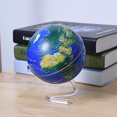 Globo Terráqueo Globo Educativo de Escritorio Tierra Giratoria con Soporte Geografía Nacional Spinning Herramientas de Ahorro de Energía para La Escuela Fuentes de La Oficina en El Hogar(Azul)