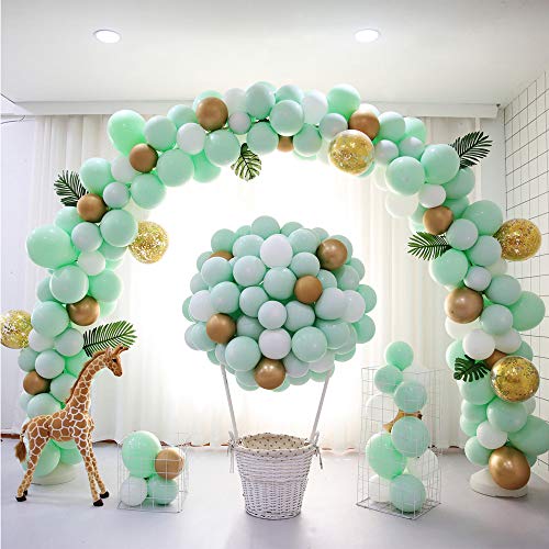 Globos de Cumpleaños, Globo Verde Menta, Globo de Confeti metálico para cumpleaños, Despedida de Soltera, Suministros para Bodas