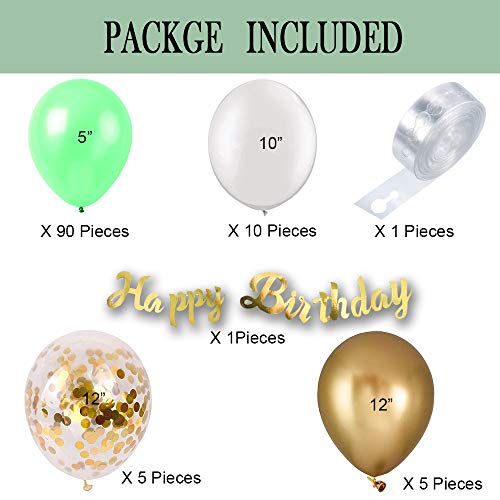Globos de Cumpleaños, Globo Verde Menta, Globo de Confeti metálico para cumpleaños, Despedida de Soltera, Suministros para Bodas