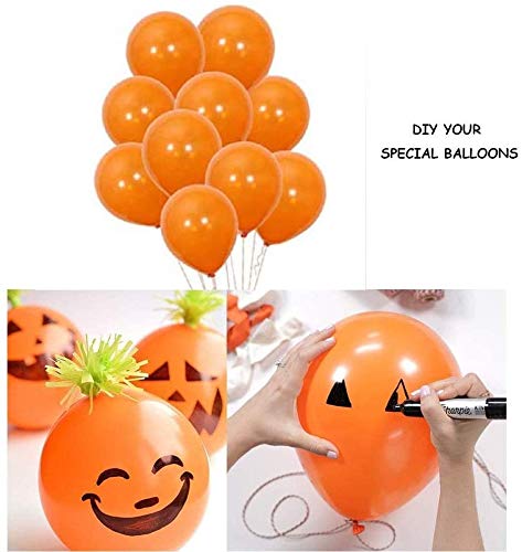 Globos de Decoración de Halloween,Kit de arco de guirnalda de globos de Halloween,decoración de fiesta incluye arcos de globos grandes para decoración de Halloween,calabazas y muchos más