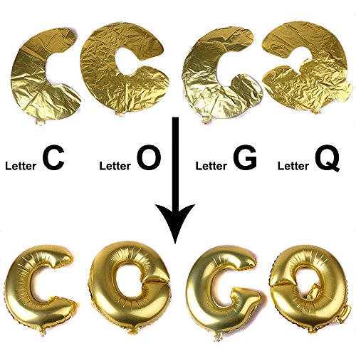Globos en forma de letras y números, para bodas, etc., color oro y plata, dorado, Letter A