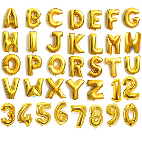 Globos en forma de letras y números, para bodas, etc., color oro y plata, dorado, Letter A