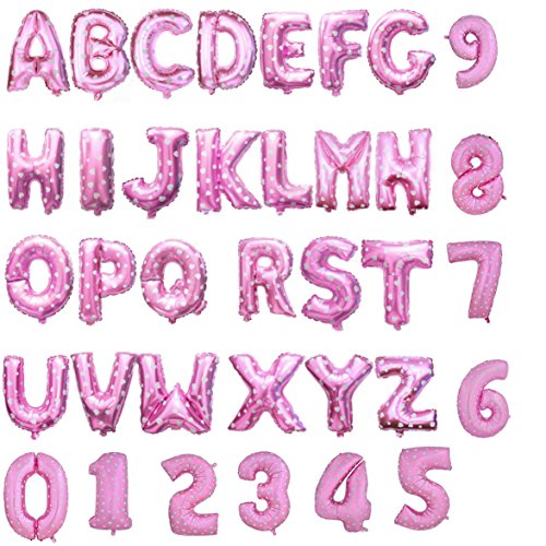 Globos en forma de letras y números, para bodas, etc., color oro y plata, Rosa, Letter A