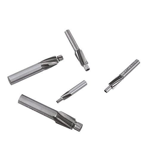 GLOGLOW 5pcs avellanador del Molino de Extremo, Cortador ranurado Brocas CNC Fresas rotatorias Conjunto Herramienta M3-M8 4 Flautas HSS-AL para Cobre, Aluminio, Acero, Hierro Fundido
