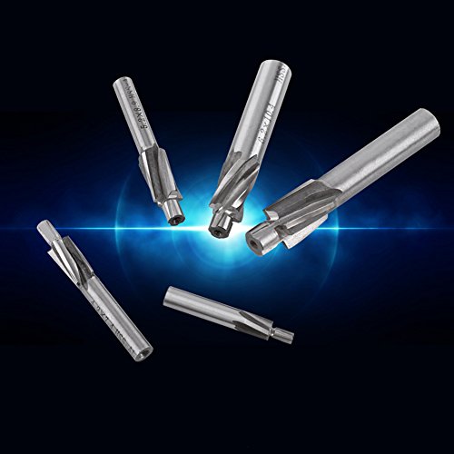 GLOGLOW 5pcs avellanador del Molino de Extremo, Cortador ranurado Brocas CNC Fresas rotatorias Conjunto Herramienta M3-M8 4 Flautas HSS-AL para Cobre, Aluminio, Acero, Hierro Fundido
