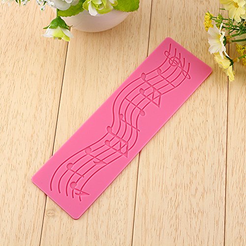 GLOGLOW Multi Music Note Lace Silicone Mold Fondant Mat Cake Decorating Tool Notas Musicales Lace Strip Candy Mold Herramienta de la hornada Cupcake Topper para Pasta de Goma Fondant Chocolate Crafts