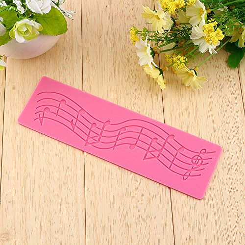 GLOGLOW Multi Music Note Lace Silicone Mold Fondant Mat Cake Decorating Tool Notas Musicales Lace Strip Candy Mold Herramienta de la hornada Cupcake Topper para Pasta de Goma Fondant Chocolate Crafts