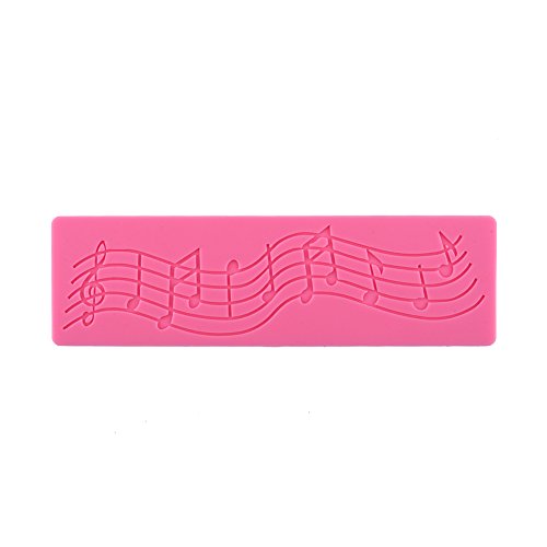 GLOGLOW Multi Music Note Lace Silicone Mold Fondant Mat Cake Decorating Tool Notas Musicales Lace Strip Candy Mold Herramienta de la hornada Cupcake Topper para Pasta de Goma Fondant Chocolate Crafts