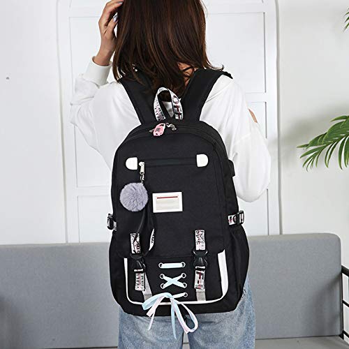 Glomixs School Backpack,Large School Bag with USB Port Anti Theft Backpack Knapsack for School Travel,Fashion Backpacks,Travel Daypack, Casual Daypacks, School Bag,Size: 47CM*30CM*14CM