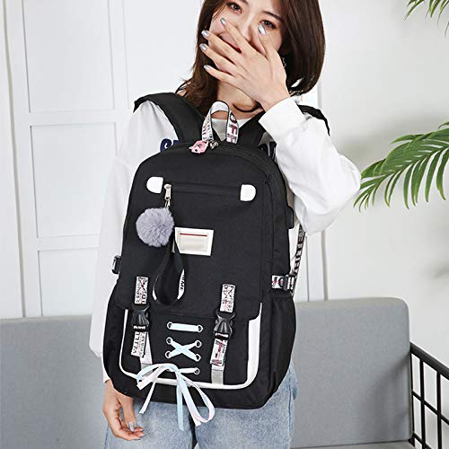 Glomixs School Backpack,Large School Bag with USB Port Anti Theft Backpack Knapsack for School Travel,Fashion Backpacks,Travel Daypack, Casual Daypacks, School Bag,Size: 47CM*30CM*14CM