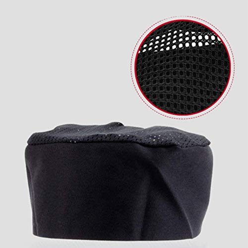 Glossia 3 Paquetes Sombrero de Cocinero Sombrero de Malla Gorro de Camarero Hombre y Mujer Gorro de Trabajo Tapa de Sushi Tapa Plana- Sombrero Unisex-un Tama？O
