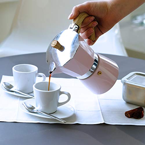 Gnali & Zani VEZ003/IND/PINK Venezia - Cafetera de espresso (3 tazas, aluminio), color rosa