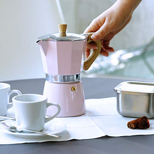 Gnali & Zani VEZ003/IND/PINK Venezia - Cafetera de espresso (3 tazas, aluminio), color rosa