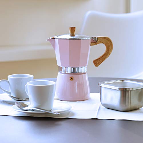 Gnali & Zani VEZ003/IND/PINK Venezia - Cafetera de espresso (3 tazas, aluminio), color rosa