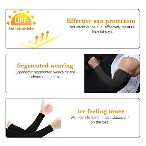 Gobesty Mangas de Brazo Protección UV Antideslizante, 3 Pares Manga Deportiva de enfriamiento Brazos Protección de la Piel para Ciclismo Golf Tenis conducción