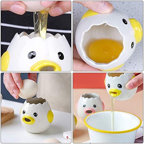Gobesty Separador De Huevo Yema De Huevo Polluelo Blanco, Separador de clara de huevo pollo, Separador de huevo novedad, Aptas para el lavavajillas, Separador De Huevos Lindo