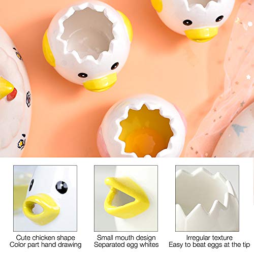 Gobesty Separador De Huevo Yema De Huevo Polluelo Blanco, Separador de clara de huevo pollo, Separador de huevo novedad, Aptas para el lavavajillas, Separador De Huevos Lindo