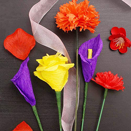 Gobesty Serpentinas de papel crepé, 5 rollos 25 M Decoraciones de papel Streamer para fiesta de cumpleaños Boda Navidad y varios festivales, naranja