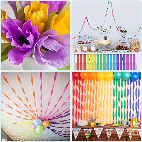 Gobesty Serpentinas de papel crepé, 5 rollos 25 M Decoraciones de papel Streamer para fiesta de cumpleaños Boda Navidad y varios festivales, naranja