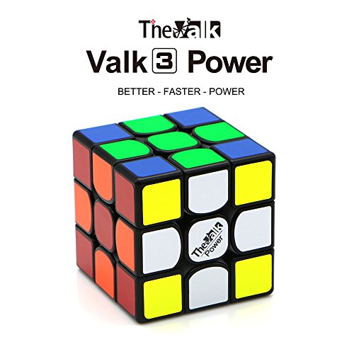 Gobus VALK 3 Power Cubo mágico Valk3 Cubo de Velocidad de Potencia Cubo de Rompecabezas 3x3x3 con un Soporte de Cubo y una Bolsa de Cubo (Negro)