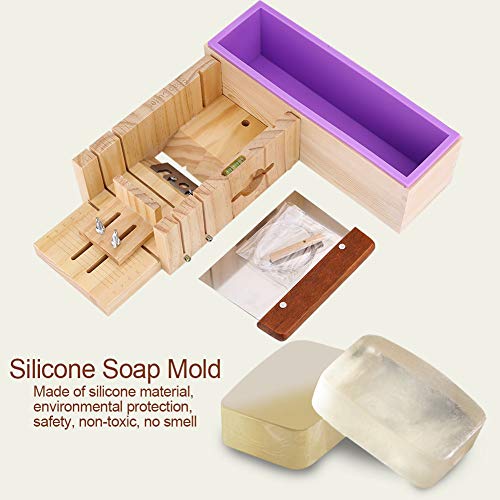 Goick Molde de Silicona para jabón, Molde para jabón de Silicona, Caja de Madera, máquina para Hacer Pasteles, cortadora, máquina cortadora de Papel, Herramienta para Hacer