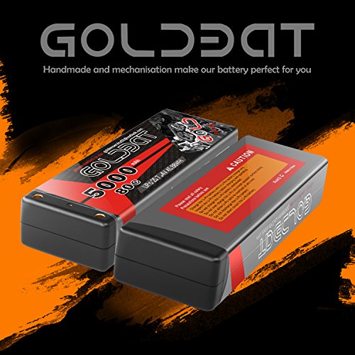 GOLDBAT Lipo RC batería 5000mAh 7.4V 80C 2S RC batería con Conector Deans-T para RC Coche Barco camión camión Truggy RC Hobby Shell Carcasa Dura (1 Paquete)