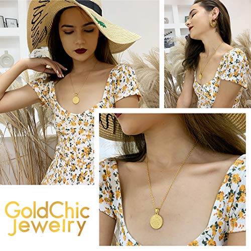 GoldChic Jewelry Tauro Colgante Acero Inoxidable Collar, horóscopo zodíaco 12 constelación, Chapado en 18K Oro, Cadena Ajustable, Gratis Caja de Regalo