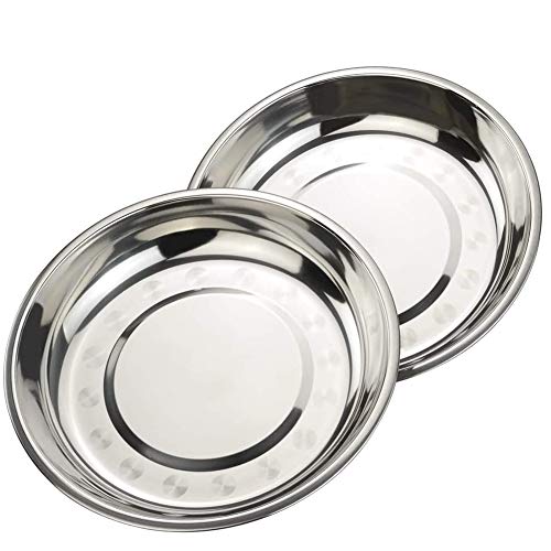 GOODGDN Plato Redondo Y Plato De Acero Inoxidable, Plato De Acero Inoxidable Plato Pequeño No Magnético Pulido Plato Pequeño 18cm 22cm.