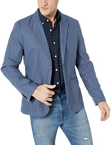 Goodthreads - Americana de lino de corte ajustado para hombre, Mezclilla, US L (EU L)