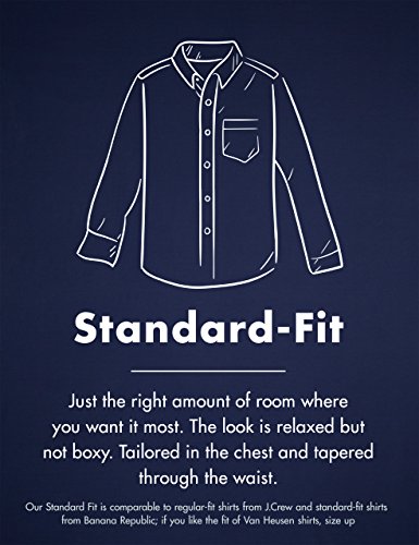 Goodthreads – Camisa Oxford de manga larga con cuello en banda de corte estándar para hombre, Rosa (Pink Pin), US L (EU L)