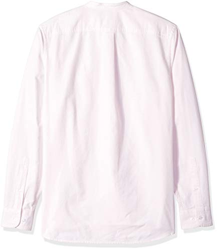 Goodthreads – Camisa Oxford de manga larga con cuello en banda de corte estándar para hombre, Rosa (Pink Pin), US S (EU S)