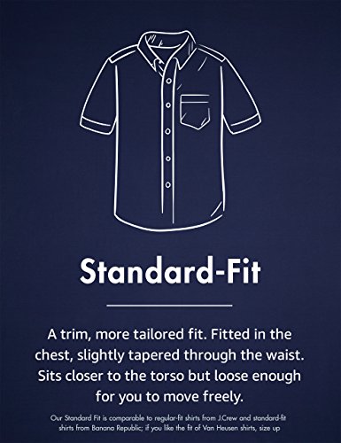 Goodthreads Camisa Standard Fit Oxford de Manga Corta con Cuello de Tira Hombre