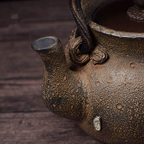 Goodvk Tetera Japonesa Vintage Teteras, Nueva Tetera de Hierro Fundido de té japonés Olla marmita de cocción como Herramientas de decoración del hogar o de Cocina (Color : Marrón)