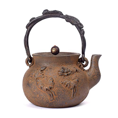 Goodvk Tetera Japonesa Vintage Teteras, Nueva Tetera de Hierro Fundido de té japonés Olla marmita de cocción como Herramientas de decoración del hogar o de Cocina (Color : Marrón)