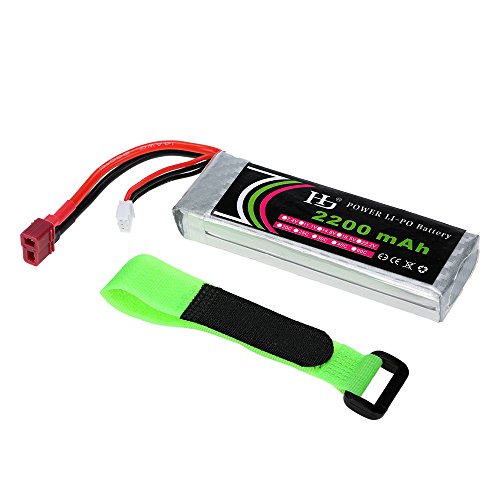Goolsky Batería Lipo 25C 2S 7.4V 2200mAh con Enchufe T para RC Drone Avión Helicóptero Coche Barco Hobby