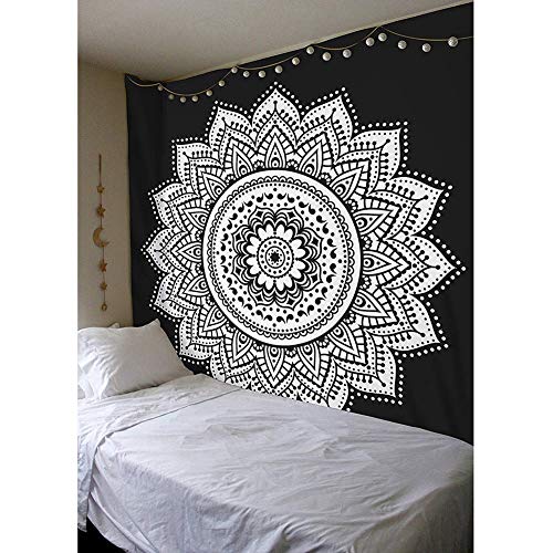 Gorgeous Store Elefante en Mandala Hippie de Bohemia intrincado Gitana India Pensamiento mágico Colgantes tapicería de la Pared, Boho Turbante Mantel (Color : Style1, Size : 150 * 130cm)