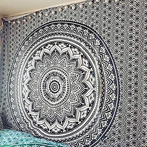 Gorgeous Store Elefante en Mandala Hippie de Bohemia intrincado Gitana India Pensamiento mágico Colgantes tapicería de la Pared, Boho Turbante Mantel 004 (Color : Style1, Size : 150 * 130cm)