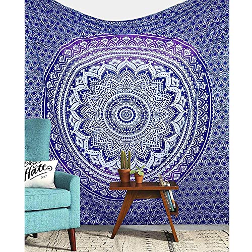 Gorgeous Store Elefante en Mandala Hippie de Bohemia intrincado Gitana India Pensamiento mágico Colgantes tapicería de la Pared, Boho Turbante Mantel 001 (Color : Style3, Size : 95 * 73cm)