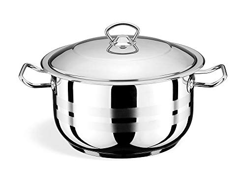 Görgle Vivaldi ROYAL, Olla de inducción, Cacerola de acero inoxidable con tapa, Diámetro: 40 cm, Volumen: 32 L