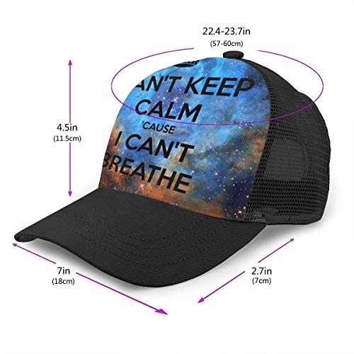 Gorra de béisbol de Moda Unisex Puede Mantener la Calma Puede Respirar Gorras Snapback 3D Sombreros de Camionero Sombrero de Hip Hop para Hombres Mujeres