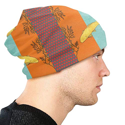 Gorras de Gorro Unisex Koi Cute Painting River Slouchy Invierno Verano Knit Skull Hat Sombrero de esquí Snapback para Mujeres Hombres Negro