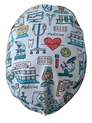 Gorros quirofano Hombre INSTRUMENTAL MEDICO cirujano dentista veterinario Toalla absorbente en la frente, ajustable al gusto con tensor