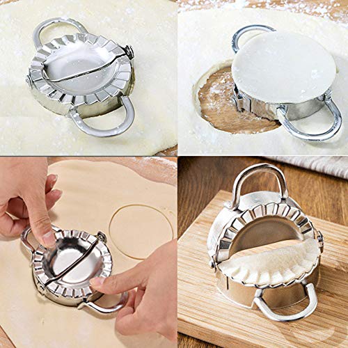 gotyou Acero Inoxidable Dumpling Maker Molde Raviolis,Moldes para Empanadas Molde Prensa Cortador de Masa,Molde Redondo para Hacer Ravioli,Accesorio de Cocina
