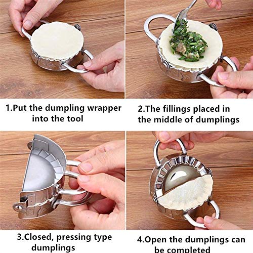 gotyou Acero Inoxidable Dumpling Maker Molde Raviolis,Moldes para Empanadas Molde Prensa Cortador de Masa,Molde Redondo para Hacer Ravioli,Accesorio de Cocina