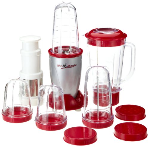 Gourmet Maxx 3186-1 - Batidora multifunción, juego de 18 piezas, 8 funciones, color rojo/gris [Importado de Alemania]